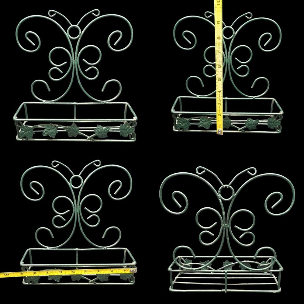 Retro Wall Hanging Wire Butterfly Shelf/Basket Cottage Core Country Farmhouse
